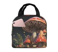 Borsa termica per il pranzo per donne e uomini, a prova di perdite, borsa termica per il pranzo con manico, piccola borsa per il pranzo, borsa termica per il pranzo, funghi stile fiaba, contenitore