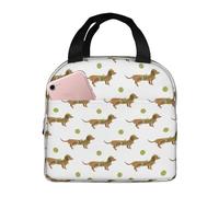 Borsa termica per il pranzo per donne e uomini, bassotto, cucciolo di tennis, borsa termica per il pranzo, a prova di perdite, riutilizzabile, grande capacità, per lavoro, ufficio, picnic, viaggi