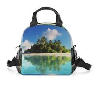 Borsa termica per il pranzo per donne e uomini, bella isola nel mare, a prova di perdite, borsa termica riutilizzabile per il pranzo, portatile, per lavoro, ufficio, picnic