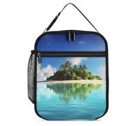 Borsa termica per il pranzo, per donne e uomini, bella isola nel mare, borsa per il pranzo riutilizzabile, per ufficio e campeggio