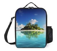 Borsa termica per il pranzo, per donne e uomini, bella isola nel mare, borsa per il pranzo riutilizzabile, per lavoro e ufficio