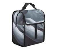 Borsa termica per il pranzo per donne e uomini, borsa per il pranzo a forma di serpente bianco per il lavoro