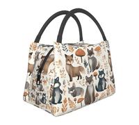 Borsa termica per il pranzo per donne e uomini, borsa termica per il pranzo con animali procioni del bosco, riutilizzabile, per lavoro, ufficio, viaggi