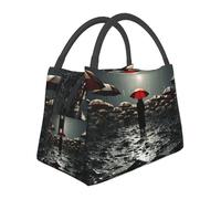 Borsa termica per il pranzo per donne e uomini, borsa termica per il pranzo con ombrelli per il giorno della tempesta e tristezza, borsa riutilizzabile per il pranzo, per lavoro, ufficio, viaggi