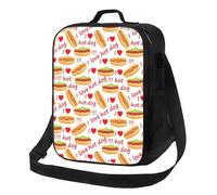 Borsa termica per il pranzo per donne e uomini, borsa termica per il pranzo per donne e uomini, amanti degli hot dog con cinghia stampata ad alta capacità per il lavoro, con tracolla regolabile