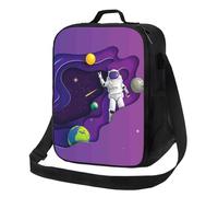 Borsa termica per il pranzo per donne e uomini, borsa termica per il pranzo per donne e uomini, astronauta in missione nello spazio, borsa tote ad alta capacità per il lavoro, con tracolla regolabile
