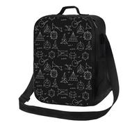 Borsa termica per il pranzo per donne e uomini, borsa termica per il pranzo per donne e uomini, stampa con equazione matematica, cinturino nero, borsa tote per il pranzo ad alta capacità, per lavoro