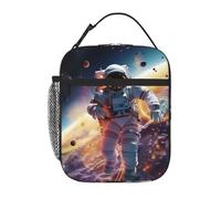 Borsa termica per il pranzo per donne e uomini, borsa termica riutilizzabile, astronauta nello spazio, borsa per il pranzo per lavoro e picnic