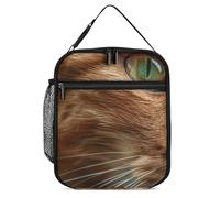 Borsa termica per il pranzo per donne e uomini, borsa termica riutilizzabile, borsa per il pranzo con gatto dagli occhi verdi, borsa tote per il lavoro