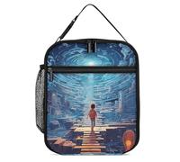 Borsa termica per il pranzo per donne e uomini, borsa termica riutilizzabile, borsa per il pranzo con puzzle per labirinto, borsa per il pranzo per il lavoro