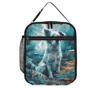Borsa termica per il pranzo per donne e uomini, borsa termica riutilizzabile, borsa per il pranzo con cane seduto sotto l'albero borsa per il pranzo per il lavoro