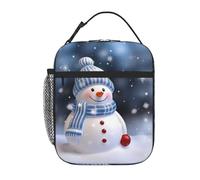 Borsa termica per il pranzo per donne e uomini, borsa termica riutilizzabile, borsa termica natalizia con pupazzo di neve felice borsa per il pranzo per lavoro picnic