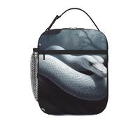 Borsa termica per il pranzo per donne e uomini, borsa termica riutilizzabile, borsa termica per il pranzo a forma di serpente bianco per il lavoro e picnic