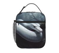 Borsa termica per il pranzo per donne e uomini, borsa termica riutilizzabile, borsa termica per il pranzo a forma di serpente bianco per il lavoro e picnic