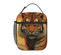 Borsa termica per il pranzo per donne e uomini, borsa termica riutilizzabile borsa termica per il pranzo con tigre che sorge sole nasce borsa per il pranzo per