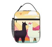 Borsa termica per il pranzo per donne e uomini, borsa termica riutilizzabile con alpaca innamorata in montagna, borsa per il pranzo per il lavoro e picnic