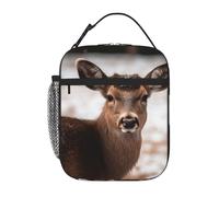 Borsa termica per il pranzo per donne e uomini, borsa termica riutilizzabile, con animali selvatici, cervi, borsa per il pranzo per il lavoro e picnic