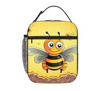 Borsa termica per il pranzo per donne e uomini, borsa termica riutilizzabile con api sulla piazza Borsa per il pranzo per il lavoro e picnic