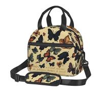 Borsa termica per il pranzo per donne e uomini, borsa termica riutilizzabile, con farfalle che volano per il pranzo, per lavoro, picnic