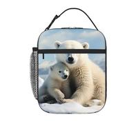 Borsa termica per il pranzo per donne e uomini, borsa termica riutilizzabile, graziosa borsa per il pranzo con orso polare per il lavoro e picnic