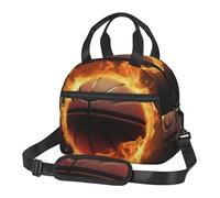 Borsa termica per il pranzo per donne e uomini, borsa termica riutilizzabile, per bruciare immagini di basket, borsa per il pranzo per lavoro e picnic