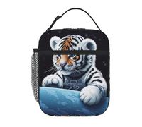 Borsa termica per il pranzo per donne e uomini, borsa termica riutilizzabile, piccola tigre nello spazio, borsa per il pranzo per lavoro e picnic