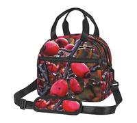 Borsa termica per il pranzo per donne e uomini, borsa termica riutilizzabile, rosa canina pianta bacche borsa per il pranzo per lavoro picnic