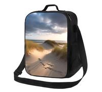 Borsa termica per il pranzo, per donne e uomini, con dune sulla spiaggia, riutilizzabile, a prova di perdite, con tracolla regolabile, per lavoro, viaggi, attività all'aperto