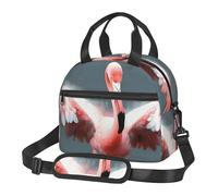 Borsa termica per il pranzo, per donne e uomini, con fenicottero, riutilizzabile, a prova di perdite, con tracolla regolabile, per lavoro, viaggi, attività all'aperto