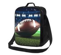 Borsa termica per il pranzo, per donne e uomini, con motivo football americano, riutilizzabile, a prova di perdite, con tracolla regolabile, per lavoro, viaggi, attività all'aperto