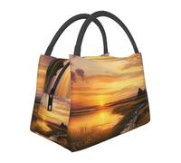 Borsa termica per il pranzo per donne e uomini, con paesaggio estivo al tramonto, porta pranzo per adulti, borsa riutilizzabile per il pranzo, per lavoro, picnic, viaggi