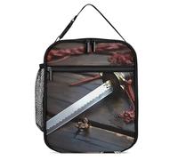 Borsa termica per il pranzo, per donne e uomini, con spada samurai giapponese, borsa per il pranzo, riutilizzabile, per ufficio e campeggio