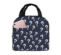 Borsa termica per il pranzo per donne e uomini, con stampa a punto interrogativo, piccola, borsa termica per donne, adulti, borsa termica per lavoro, viaggi, palestra, con tasca frontale da 20,3 x