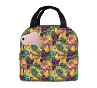 Borsa termica per il pranzo per donne e uomini, con stampa artistica di tucano tropicale, piccola borsa termica per donne, adulti, borsa termica per lavoro, viaggi, palestra, con tasca frontale da