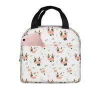 Borsa termica per il pranzo per donne e uomini, con stampa di mucca, piccola borsa termica per il pranzo, per donne, adulti, borsa termica per lavoro, viaggi, palestra, con tasca frontale da 20,3 x