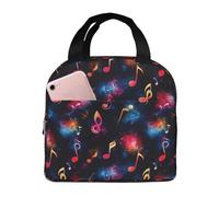 Borsa termica per il pranzo per donne e uomini, con stampa di note arcobaleno, piccola borsa termica per il pranzo, per donne, adulti, borsa termica per lavoro, viaggi, palestra, con tasca frontale da