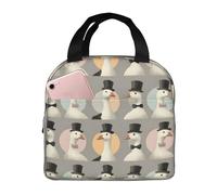 Borsa termica per il pranzo, per donne e uomini, con stampa di oca gentleman, grande capacità, a prova di perdite, riutilizzabile, per lavoro, ufficio, picnic, viaggi