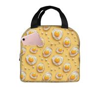 Borsa termica per il pranzo per donne e uomini, con stampa di uova fritte al pepe, piccola borsa per il pranzo da donna, per adulti, borsa termica per lavoro, viaggi, palestra, con tasca frontale da