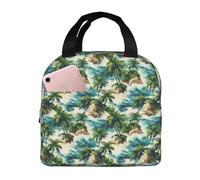 Borsa termica per il pranzo per donne e uomini, con stampa hawaiana con piccola isola, borsa termica per il pranzo, grande capacità, a prova di perdite, riutilizzabile, per lavoro, ufficio, picnic