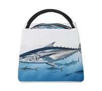 Borsa termica per il pranzo per donne e uomini, con stampa tonno blu Thunnus, borsa termica per il pranzo, borsa termica riutilizzabile