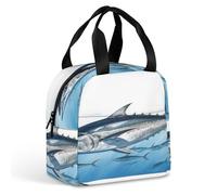 Borsa termica per il pranzo per donne e uomini, con stampa tonno blu Thunnus, borsa termica per il pranzo, borsa termica riutilizzabile
