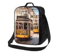 Borsa termica per il pranzo, per donne e uomini, con tram di Lisbona, riutilizzabile, a prova di perdite, con tracolla regolabile, borsa tote per lavoro, viaggi, attività all'aperto