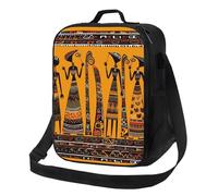 Borsa termica per il pranzo, per donne e uomini, cultura africana creativa, riutilizzabile, a prova di perdite, con tracolla regolabile, borsa tote per lavoro, viaggi, attività all'aperto