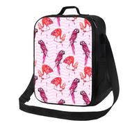 Borsa termica per il pranzo per donne e uomini, da lavoro, a righe, parrocchetto, fenicottero, rosa, per adulti, per donne e uomini, morbida borsa termica isolata, piccola borsa per il pranzo con