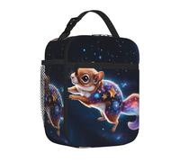 Borsa termica per il pranzo per donne e uomini, da lavoro, colorata, motivo: scoiattolo di fiume con stelle, riutilizzabile, borsa per il pranzo per adulti per ufficio e picnic
