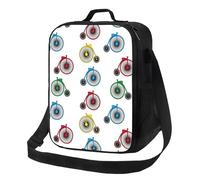 Borsa termica per il pranzo per donne e uomini, da lavoro, colorata penny bike, per adulti, per donne e uomini, morbida borsa termica isolata, piccola borsa per il pranzo con tracolla regolabile
