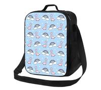 Borsa termica per il pranzo per donne e uomini, da lavoro, con dinosauro arcobaleno, piccola scatola per il pranzo per donne e uomini, morbida borsa termica isolata, borsa per il pranzo per adulti con