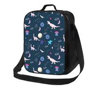 Borsa termica per il pranzo per donne e uomini, da lavoro, con dinosauro spaziale B, piccola scatola per il pranzo per donne e uomini, morbida borsa termica isolata, borsa per il pranzo per adulti con