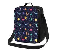 Borsa termica per il pranzo per donne e uomini, da lavoro, con dinosauro spaziale, piccola scatola per il pranzo per donne e uomini, morbida borsa termica isolata, borsa per il pranzo per adulti con