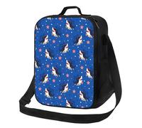 Borsa termica per il pranzo per donne e uomini, da lavoro, con occhiali felici, simpatico squalo, per adulti, per donne e uomini, morbida borsa termica isolata, piccola borsa per il pranzo con
